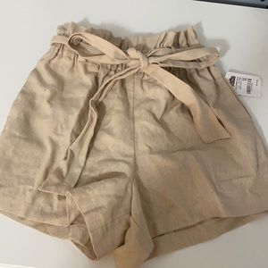 charlotte russe beige tie shorts